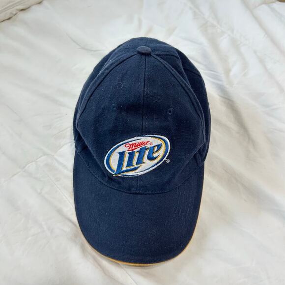 Vintage Miller Lite Beer Cap Navy Blue Adjustable Baseball Hat ACME USA - Picture 2 of 4